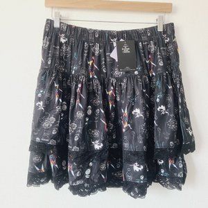 Her Universe Nightmare Before Christmas Wide Yoke Tiered Skirt Size XL Black